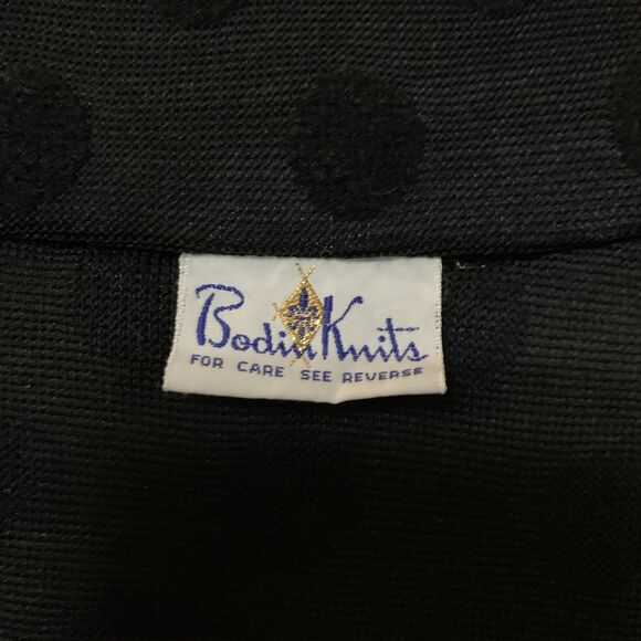 VTG Polka Dot Set Tank Top Jacket Retro Black Bodin Knits Preppy Old Money - Picture 2 of 7
